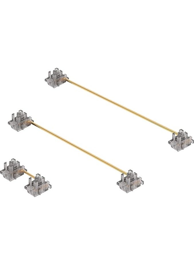erorex DUROCK Transparent Smokey Plate Mount Stabilizer, 2U 6.25U Gold-Plated Wires Compatible with Cherry MX Plate Stabilizers (DUROCK Smokey Plate Stabs 80% Keyboard Kit)  - Image 2