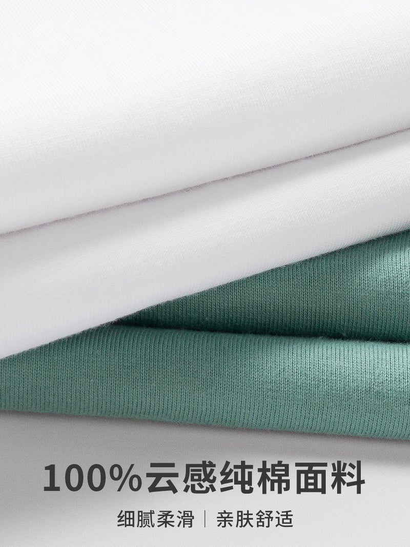 230g T-shirt short sleeve men's T-shirt medium pound summer cotton t-shirt men's and women's youth cylinder seamless bottoming shirt - Image 3