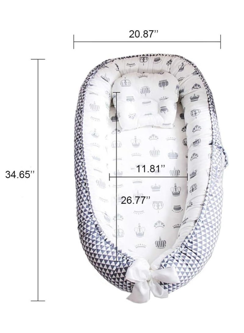 إسكدنيا سرير استرخاء للطفل من 0-24 شهرًا - سرير أطفال قطني 100٪ قابل للتنفس، عش محمول لحديثي الولادة - Image 2