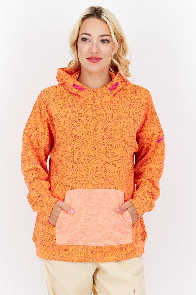 asics Women Sportswear Fit Long Sleeve Training Sweatshirt, Orange  - Image 1