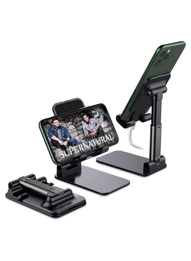 Adjustable Cell Phone Stand, Foldable Portable Phone Stand Phone Holder for Desk, Desktop Tablet Stand Compatible with Mobile Phone/iPad/Tablet