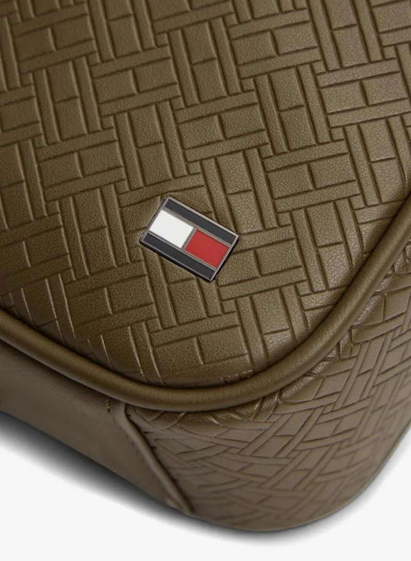 Tommy Hilfiger Willow Green Embossed Flag Crossover Reporter Bag for Men | Best Price UAE