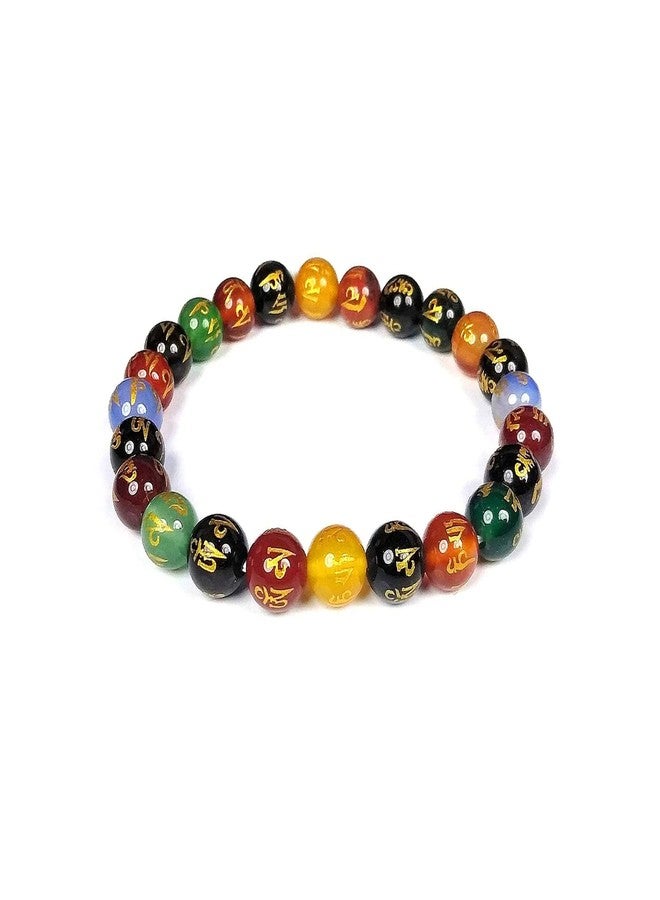 ASTROGHAR Tibetan Nepalese Lucky Om Mani Padme Hum Mantra Engraved Multi Crystals Bracelet Bracelet Men And Women For Reiki Crystal Crystal Healing - Image 2