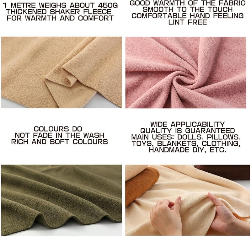 AITAF Polar Fleece Fabric Anti Pill, Soft Plush Faux Fur Sherpa Fleece Material, Shaggy Craft Faux Fur Fabric for Cushion Covers, Seat Cushions, Blankets, 50x160cm (Color : Brown) - Image 2