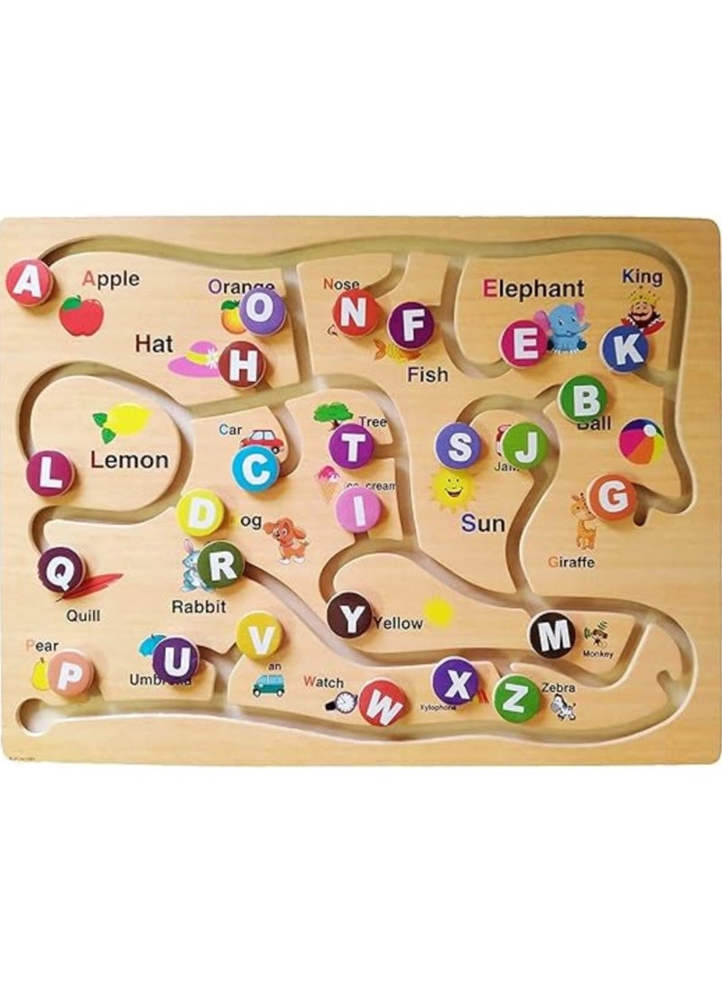 Wooden Montessori ABC Alphabet Game Toy For Kid - Image 1