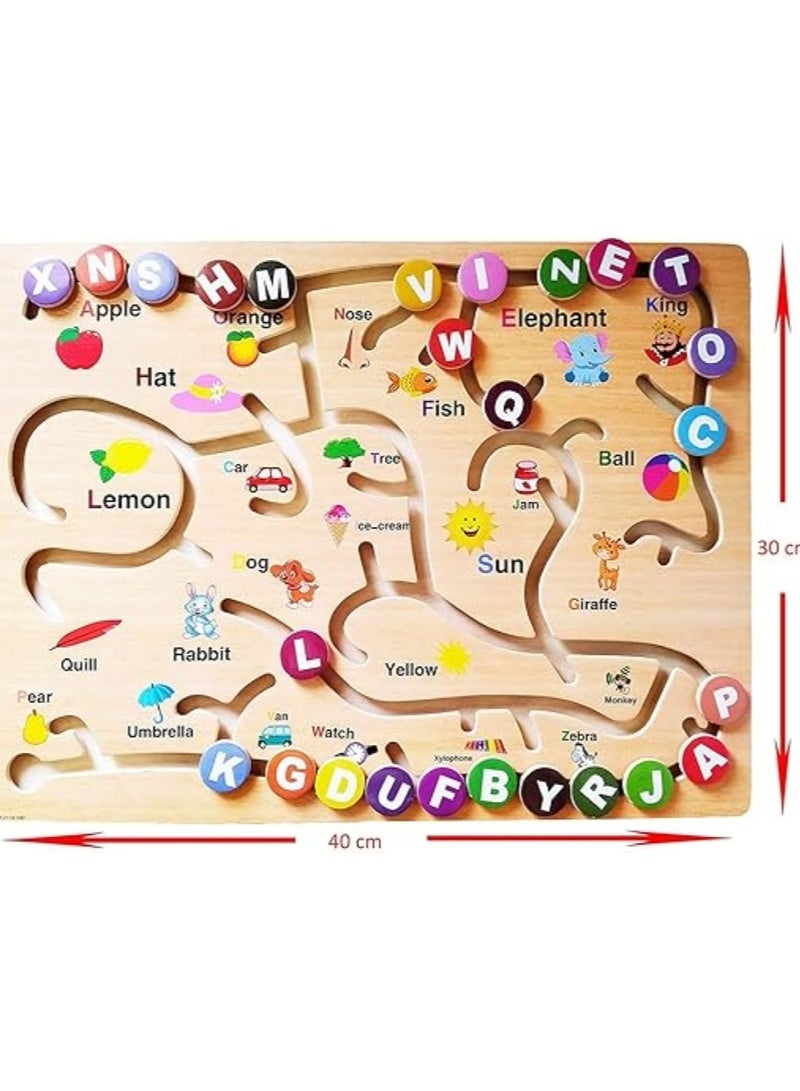 Wooden Montessori ABC Alphabet Game Toy For Kid - Image 2