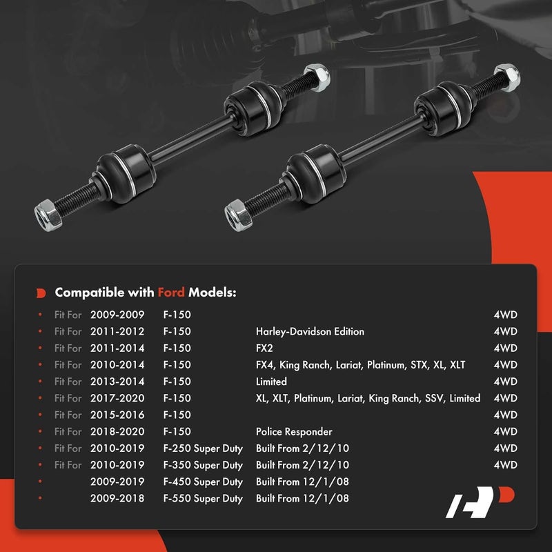 A-Premium Sway Bar End Link Replacement for Ford F-150 2009-2020 F-250 F-350 F-450 Super Duty 4WD only Set of 2 - Image 2