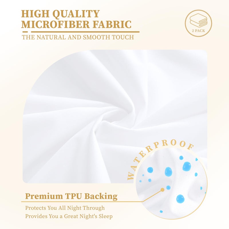 Safe and Sound Waterproof Mattress Protector, 2 Pack Twin Size Premium Mattress Cover, Noiseless Breathable Soft, Fitted Deep Pocket 8-18 Inch Bed Cover, Machine Washable - Image 4