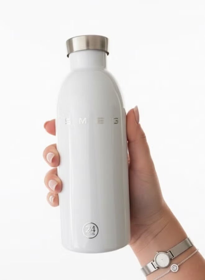 smeg زجاجة ماء حرارية من SMEG مصنوعة من الفولاذ المقاوم للصدأ - قارورة معزولة مانعة للتسرب - 500 مل. بيضاء - Image 2