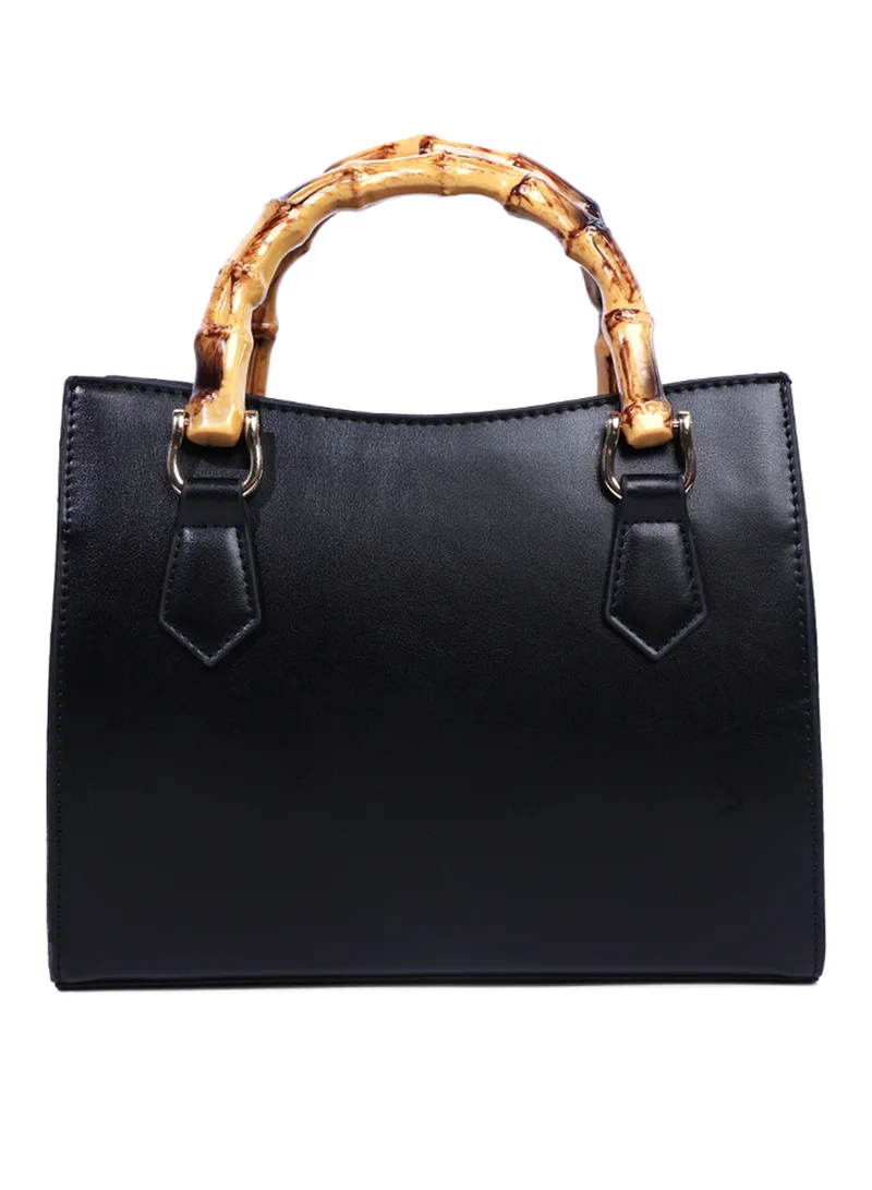 London Rag Black Cane Handle Hand Bag