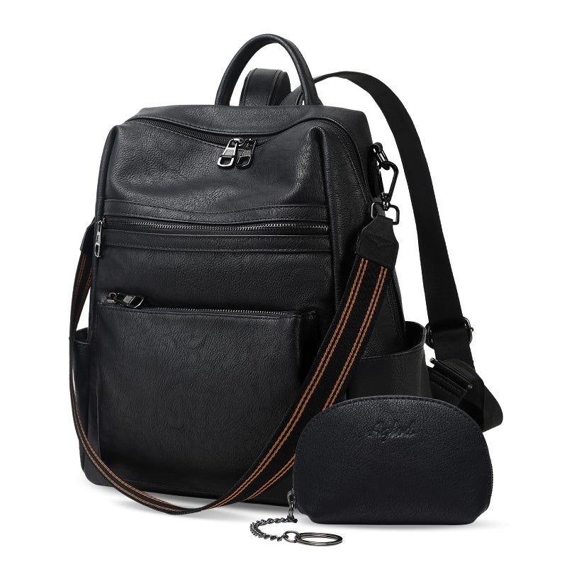 AGLOD Leather Backpack Purse for Women Designer Ladies Shoulder Bag Fashion Faux Work Travel Handbags - Image 1