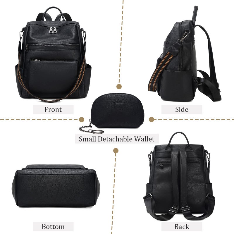 AGLOD Leather Backpack Purse for Women Designer Ladies Shoulder Bag Fashion Faux Work Travel Handbags - Image 5