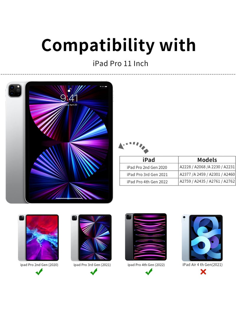 iPad Pro 11 Inch Case (4th/3rd/2nd Gen, 2022/2021/2020) – Trifold Stand Smart Case, Soft TPU Back, Wireless Pencil Charging, Auto Wake/Sleep, Pencil Holder – Pink - Image 2