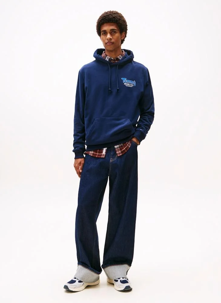 Tommy Jeans Blue Logo Terry Hoody for Men | Best Price UAE