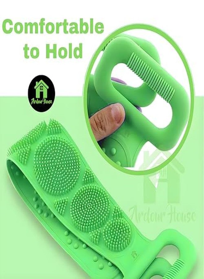 Ardour House Silicone Back Scrubber Belt - Double-Sided Exfoliating Body Brush for Men, Women & Kids - Soft Silicone Bristles + Massage Side - Long Back Cleaner for Shower, Dead Skin Removal, Deep Cleansing & Relaxation (Multicolor) - Image 5