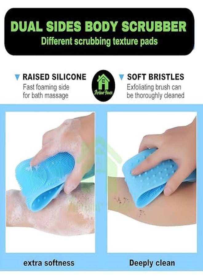 Ardour House Silicone Back Scrubber Belt - Double-Sided Exfoliating Body Brush for Men, Women & Kids - Soft Silicone Bristles + Massage Side - Long Back Cleaner for Shower, Dead Skin Removal, Deep Cleansing & Relaxation (Multicolor) - Image 3