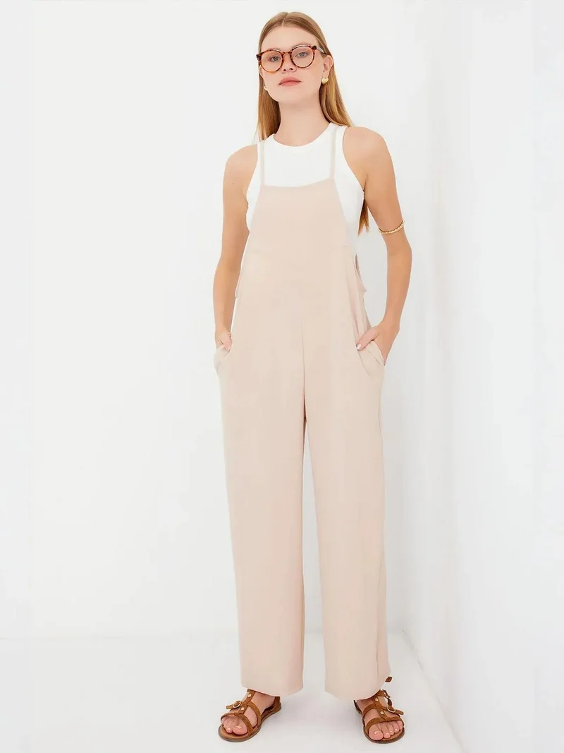 BDART Relaxed Fit Wide Leg Jumpsuit with Square Collar