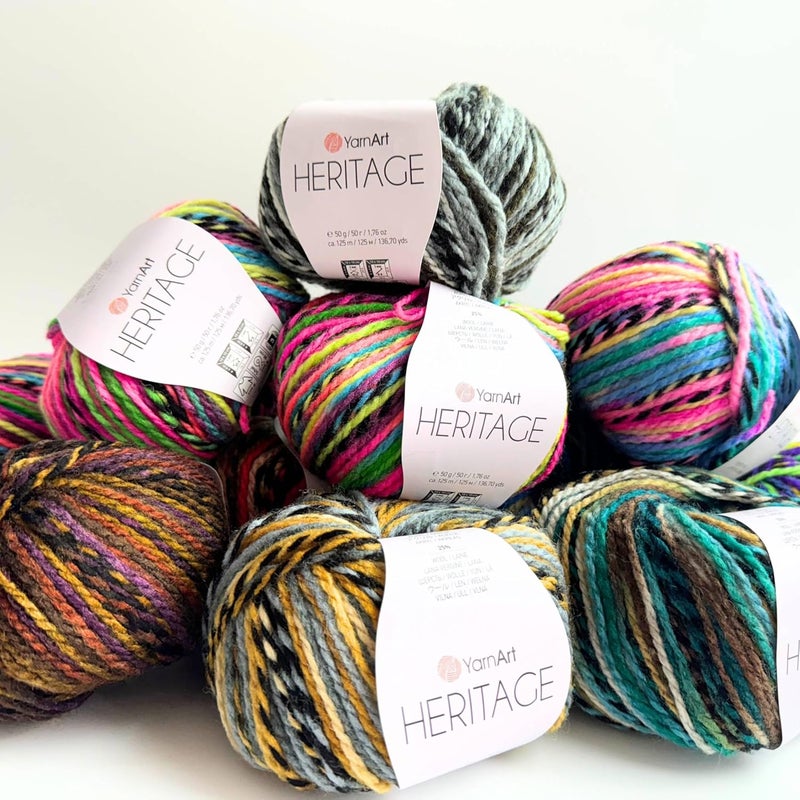 YarnArt YarnArt Heritage Variegated Wool Yarn  Soft Medium Weight Blend for Sweaters Cardigans Scarves  Hats  Warm Winter Knitting  Crochet Fiber 336 - Image 4