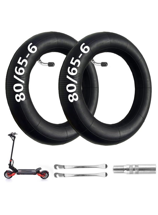 Hromra 80/65-6 Scooter Inner Tube 10x2.5 Inner Tube 255x80 Electric Scooter 10 inch Tires [Thickened] [Valve Extension] [Tire Levers] [Bent Mouth Vavle] (2 Pack) - Image 1