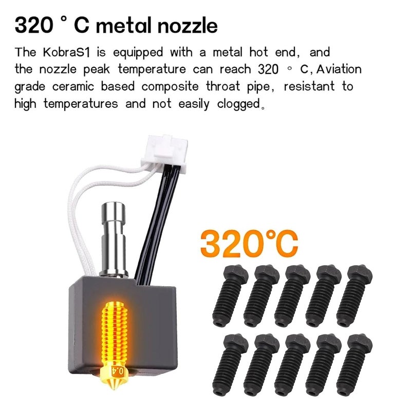 LiebeWH 10 Pcs 3D Printer Nozzle Hardened Steel Extruder Nozzle Replacement for Kobra 3 3 Combo S1 S1 Combo 3D Printer Parts (0.8mm) - Image 3