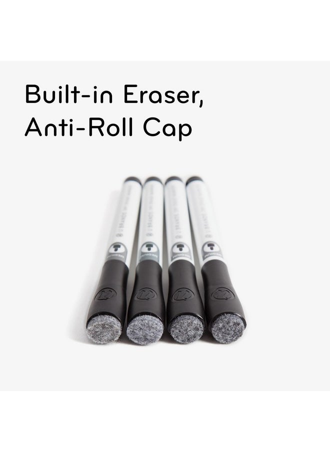 U Brands Low-Odor Dry Erase Markers With Erasers, Set Of 12, Medium (2 Mm) Point, Black  - Image 4
