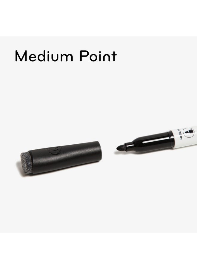 U Brands Low-Odor Dry Erase Markers With Erasers, Set Of 12, Medium (2 Mm) Point, Black  - Image 5
