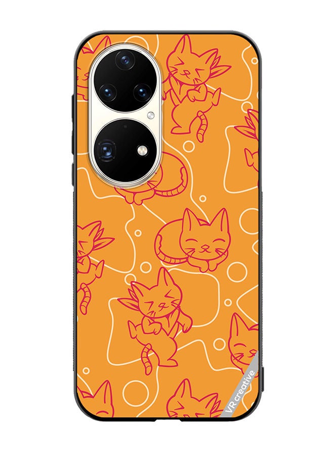 VR CREATIVE Protective Case Cover For Huawei P50 Pro Chilling Cat Pattern Design Multicolour - Image 1