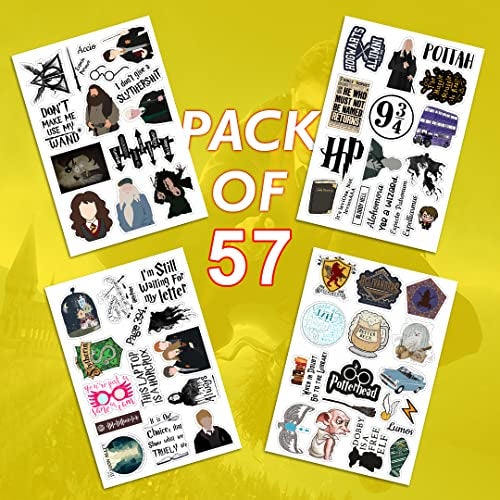 CodersParadise Pack of 57 Harri Movie Stickers – Waterproof Aesthetic Vinyl Decals for Laptop, Journal, Diary, Guitar, Phone Case & Scrapbook – Cute Durable Decorative Sticker Set for Fans & Collectors - Image 2