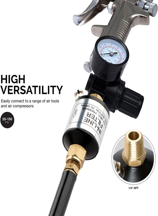 نيكو فاصل الماء والزيت NEIKO 30253A لخطوط الهواء، قطعتان | مدخل ومخرج NPT 1/4 بوصة | 150 رطل/بوصة مربعة | ضاغط هواء وملحقات أدوات هوائية | حماية عمر الأدوات الهوائية | تحسين الأداء - Image 4