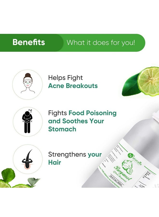 Naturalis Naturalis Essence of Nature Bergamot Essential Oil for Insomnia, Stress, Depression, Hair & Face Care - 500ml  - Image 3