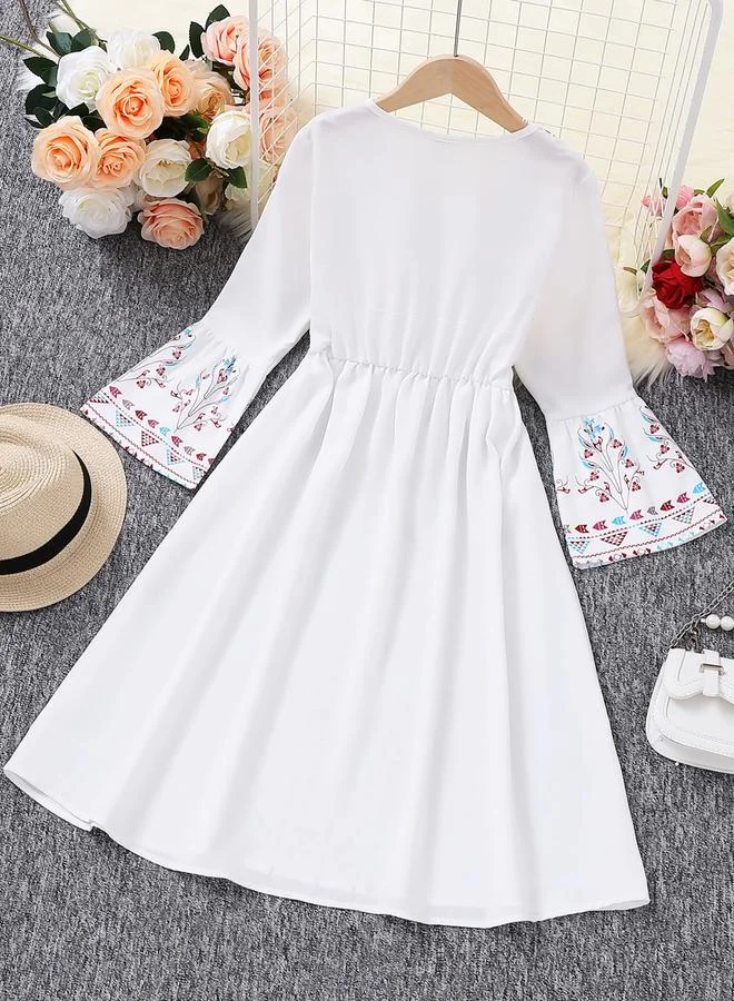 Take Two Take Two Girls Floral Print Tie Waist Dress