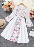 Take Two white with multicolor embroidery
