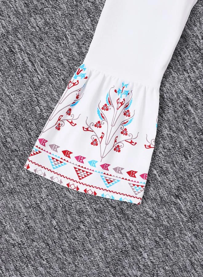 تايك تو Take Two Girls Floral Print Tie Waist Dress