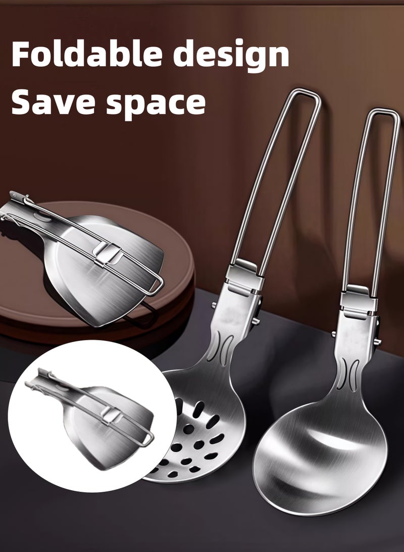 6-piece camping kitchen set, outdoor kitchen utensils, foldable cooking storage box, metal camping kitchen set, camping RV cookware set, barbecue set  - Image 3