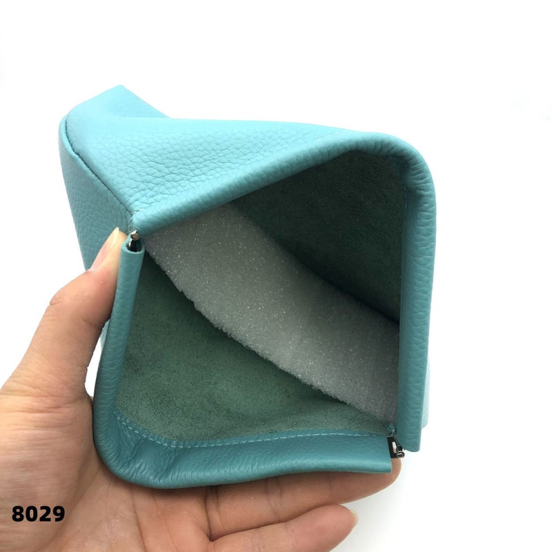 Korean Style Genuine Leather Cosmetic Bag Large Top Layer Cowhide Storage Bag Self-Closing Shrapnel Women'S Clutch Soft Leather Square Bag - Image 4