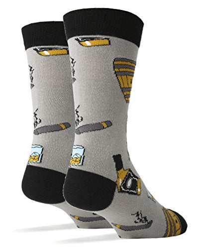ooohyeah Men's Novelty Funny Drinking Crew Socks, Fun Saying Crazy Silly Casual Cotton Dress Socks, Whiskey Me - Image 2