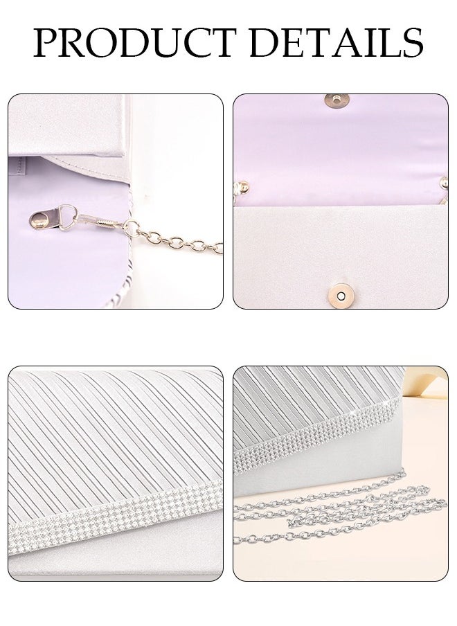 DUNISO - Women Shiny Glitter Evening Clutch Crossbody Bag Envelope Handbag Chain Purse for Wedding Formal Cocktail Party - Image 1