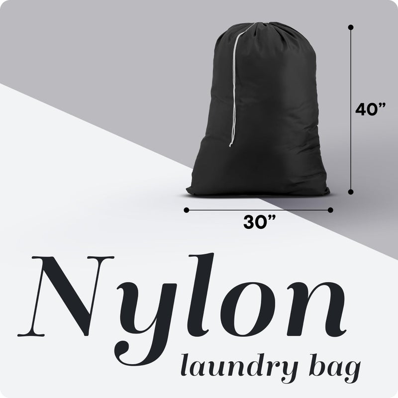 Handy Laundry Nylon Laundry Bag, Large Capacity with Locking Drawstring, Machine Washable, Fits Laundry Baskets or Hampers, Holds 3 Loads of Clothes (Black, Pack of 2) - Image 2