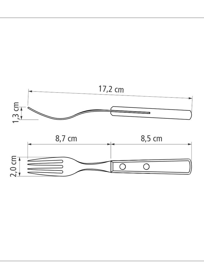 TRAMONTINA Since 1911,Made in Brazil- Stainless Steel Dessert Fork with Treated Brown Polywood Handle - Image 2