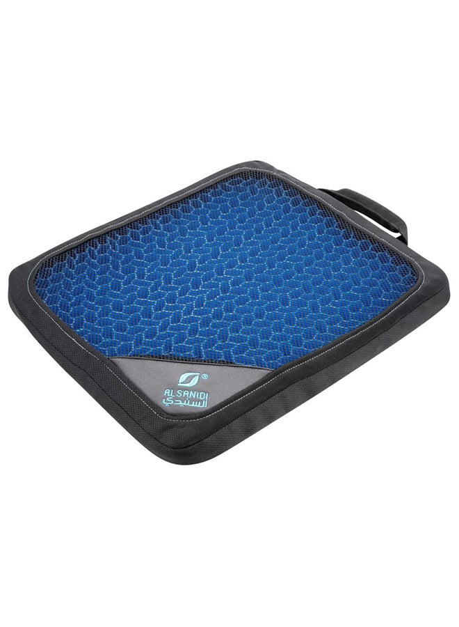 AL SANIDI Comfortable silicone pillow, car seat cushion, Blue, Size 41*36*3.5 Cm - Image 1