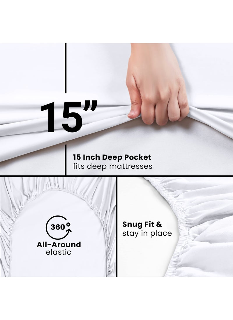 Utopia Bedding Utopia Bedding Twin Fitted Sheets - Bulk Pack of 2 Bottom Sheets - Soft Brushed Microfiber - Deep Pockets - Shrinkage & Fade Resistant - Easy Care (Twin  White)  - Image 5