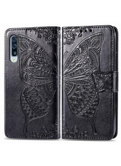 Case For Galaxy A50S Butterfly Love Flower Embossed Horizontal Flip Leather Case with Bracket / Card Slot / Wallet / Lanyard