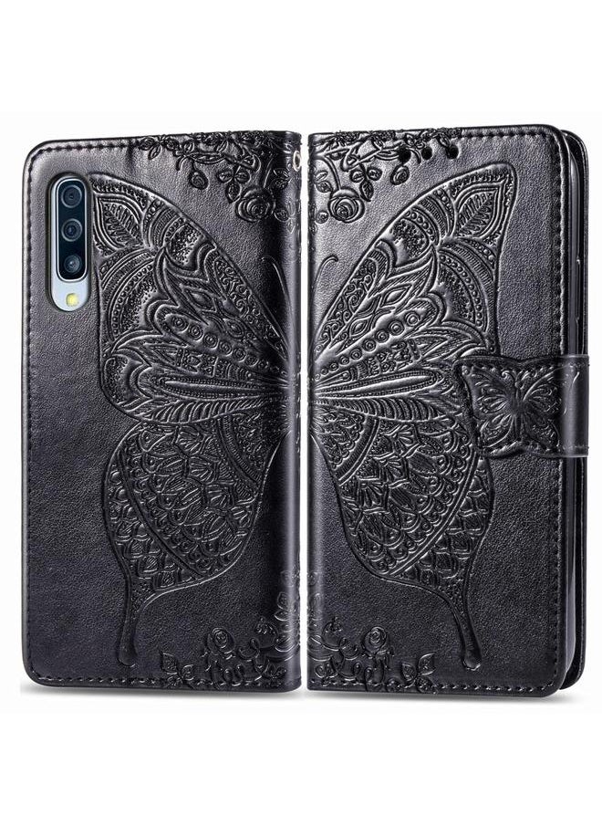 Zaboon - Case For Galaxy A50S Butterfly Love Flower Embossed Horizontal Flip Leather Case with Bracket / Card Slot / Wallet / Lanyard - Image 1