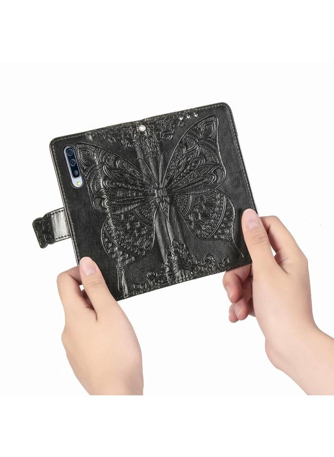 Zaboon - Case For Galaxy A50S Butterfly Love Flower Embossed Horizontal Flip Leather Case with Bracket / Card Slot / Wallet / Lanyard - Image 1