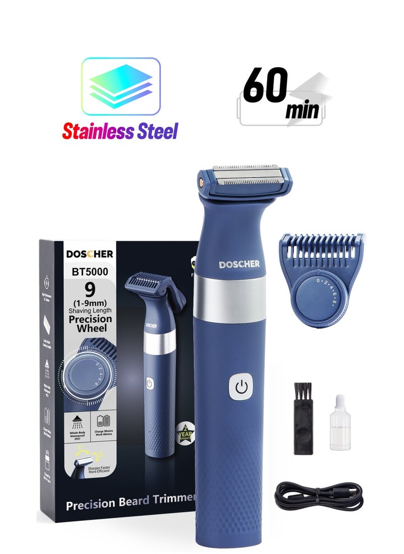 DOSCHER - Electric Trimmer For Men,Beard Trimmer And Face Shaver For Men With (1-9Mm) Adjustable Face Stubble Comb, Waterproof Wet/Dry Men Razor - Image 1