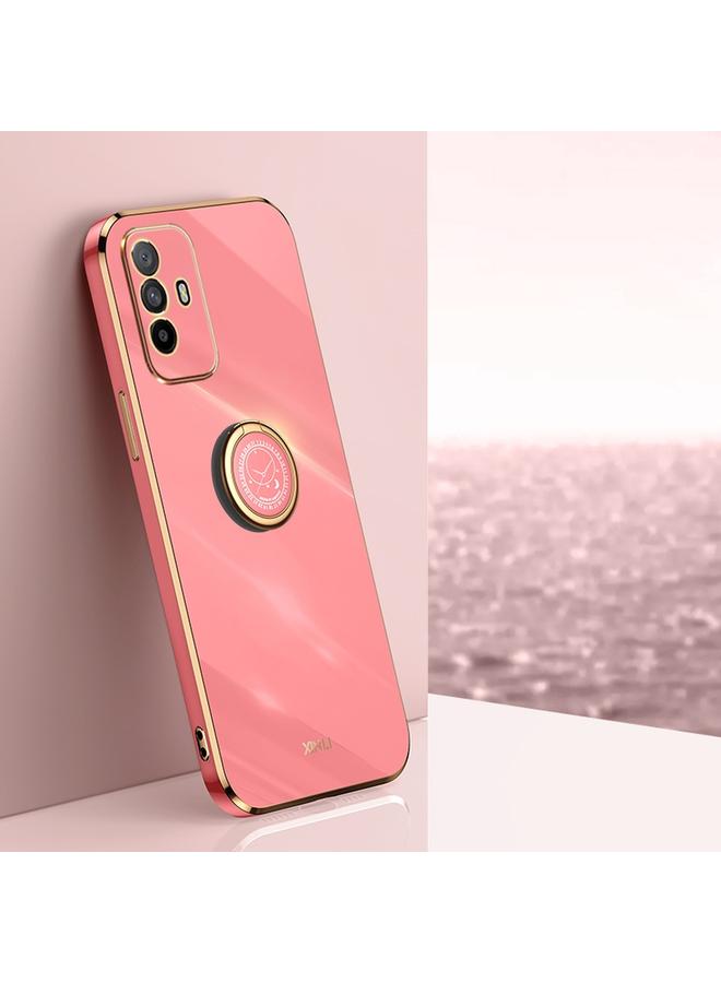 اس-توب جراب لهاتف OPPO A95 5G من XINLI، جراب هاتف TPU مطلي بالكهرباء 6D بحافة مستقيمة مع حامل حلقي - Image 1