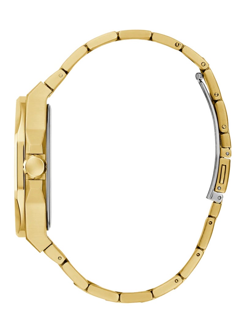 GUESS Men's Emperor Analog Green Dial Gold Stainless Steel Band Watch GW0573G2 - 42mm - Image 3