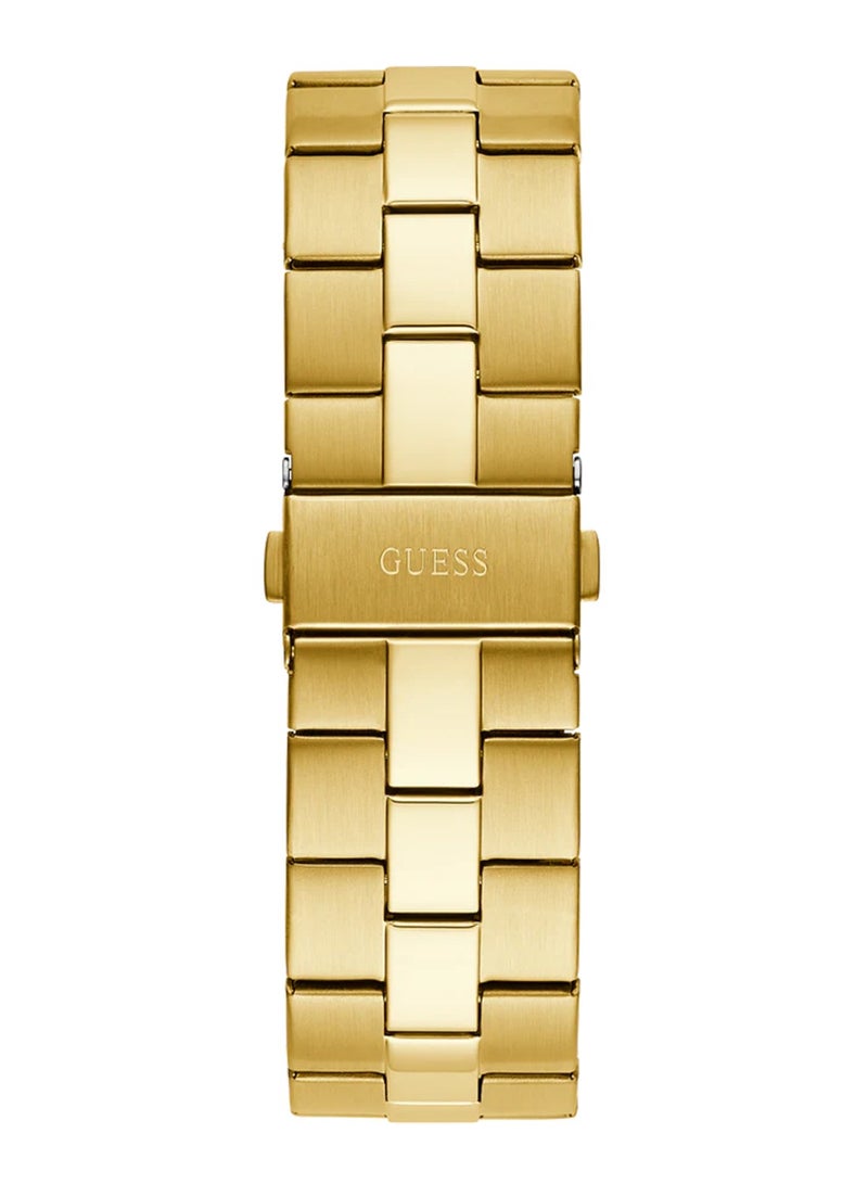 GUESS Men's Emperor Analog Green Dial Gold Stainless Steel Band Watch GW0573G2 - 42mm - Image 4