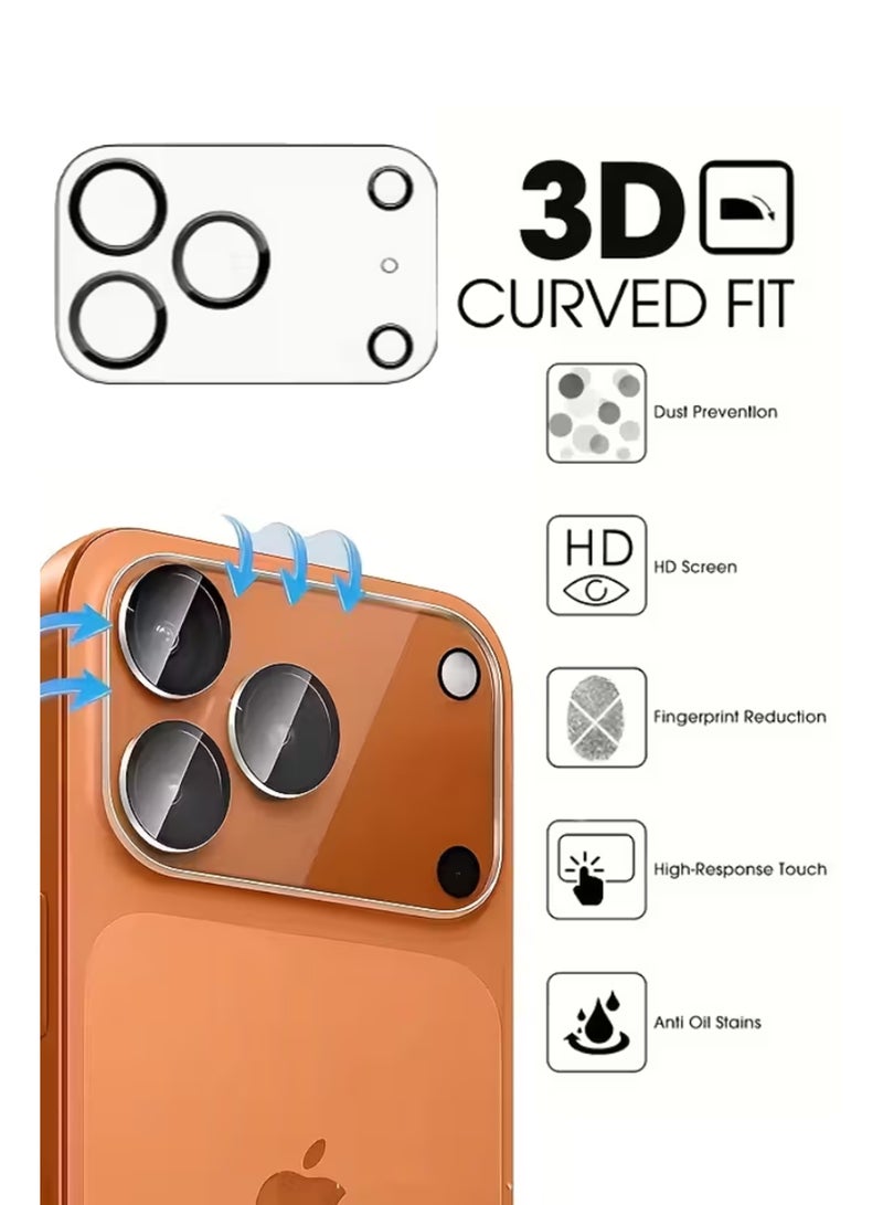 For iPhone 17 Pro -  Tempered Glass High-Definition 3D Lens Protector , Tempered Glass Camera Guard with Anti-Scratch and Drop Protection - Image 2