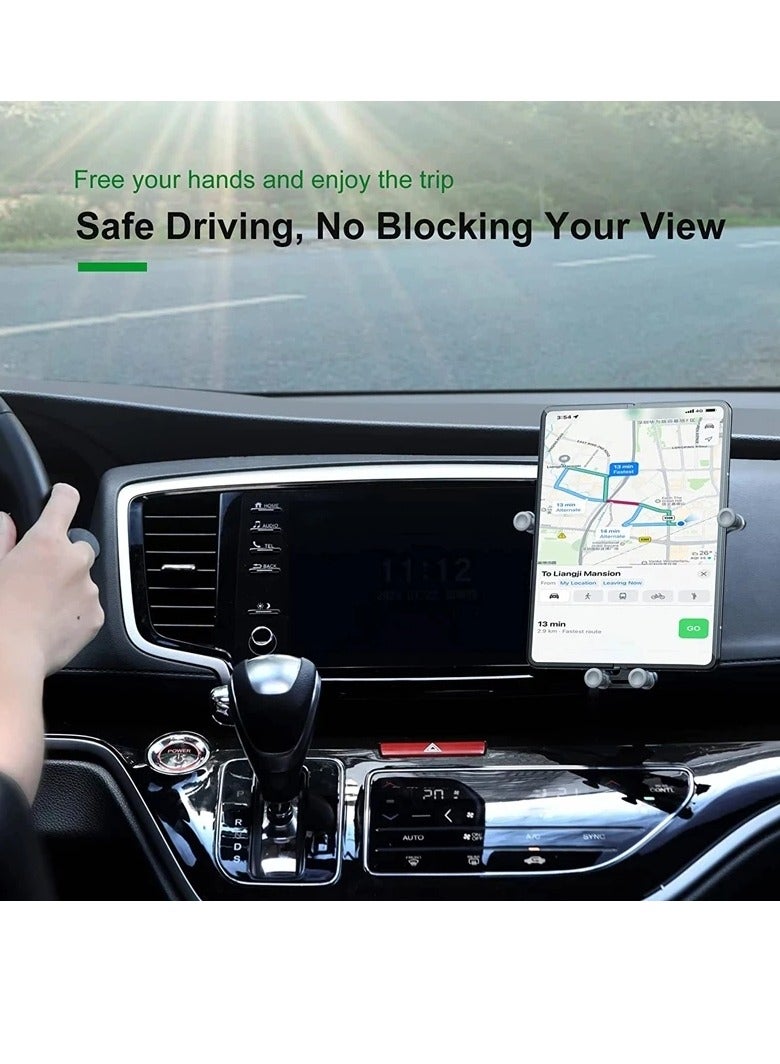 Oatsbasf Car Phone Holder Air Vent, Folding Screen Phone Mount Cradle Bracket, Shockproof And Freely Retractable Long Arm Suction Cup Car Phone Mount For Foldable Dual Screen Smartphones, (Silver) - Image 2